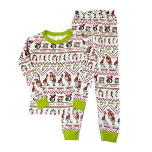 Hanna Andersson Grinch Fair Isle PJ Set Size 6/7